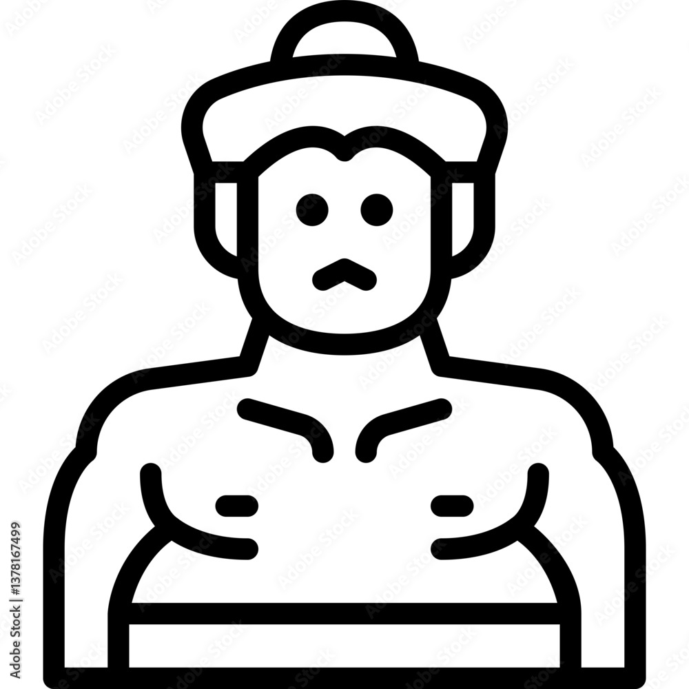 Naklejka premium sumo line icon