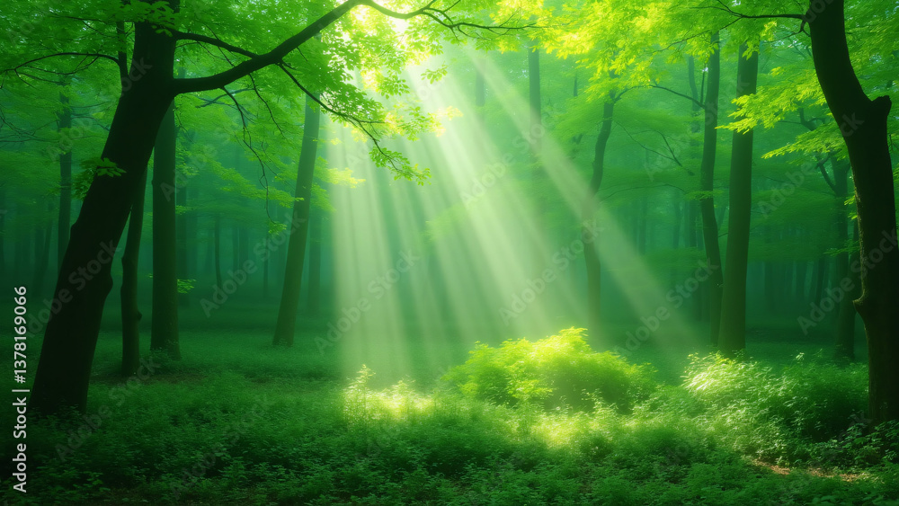 Obraz premium Forest Atmosphere in the Morning