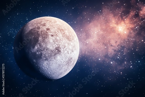 A vibrant galaxy and a distant planet are the focal points of this universe depiction