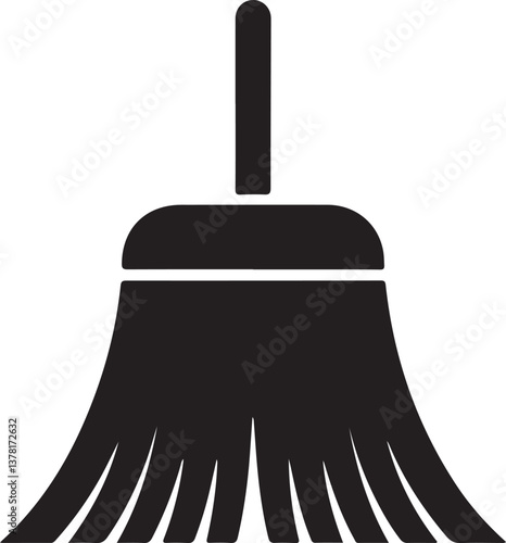 Silhouette of Broom or sweeper for cleaning