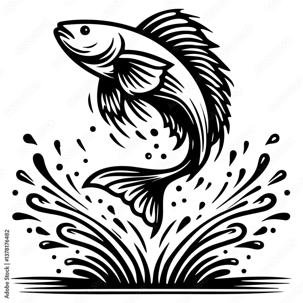 Fish Leaping Illustration. Fish Leaping Illustration.