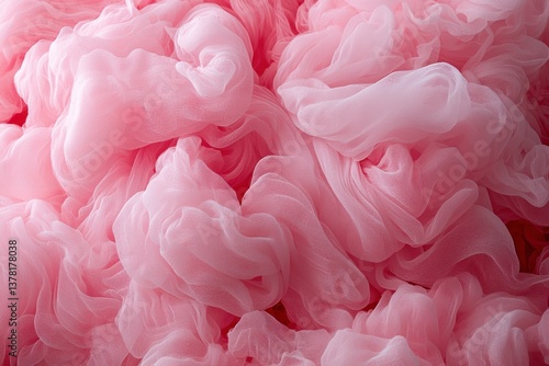 Soft texture exploration abstract close-up pink tulle fabric studio macro view artistic concept for textile inspiration
