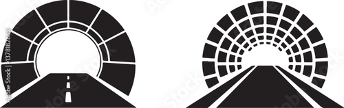 Silhouette of a tunnel transportation, or industrial themed projects