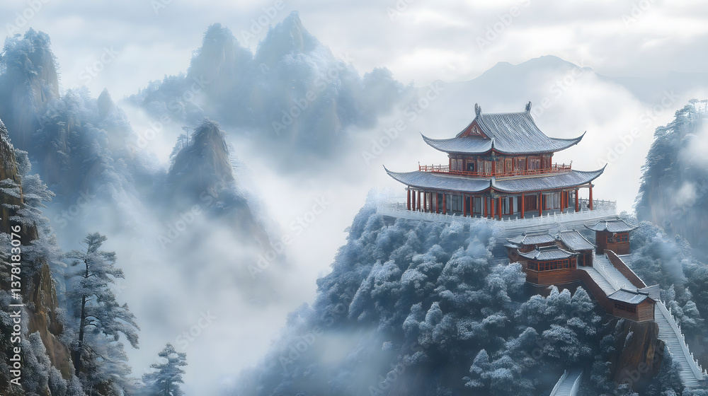 Winter Wonderland Temple in the Mountains Winter Wonderland Temple in the Mountains