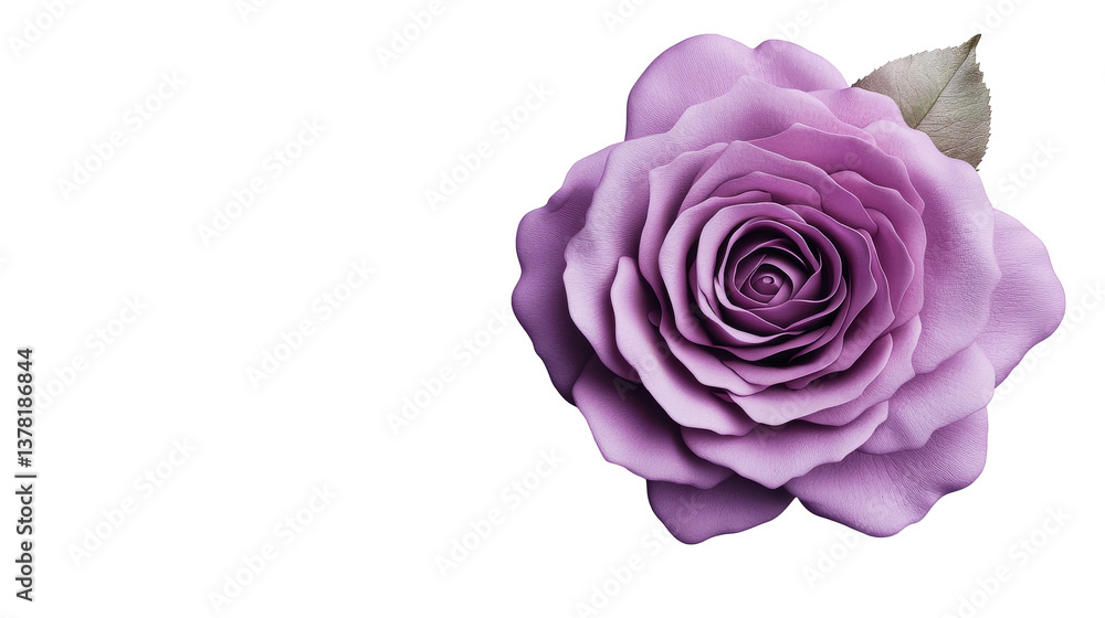 A beautiful lilac rose with a leaf on a black background, cut out transparent A beautiful lilac rose with a leaf on a black background, cut out transparent