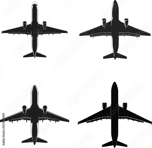 set of airplanes vector illustration