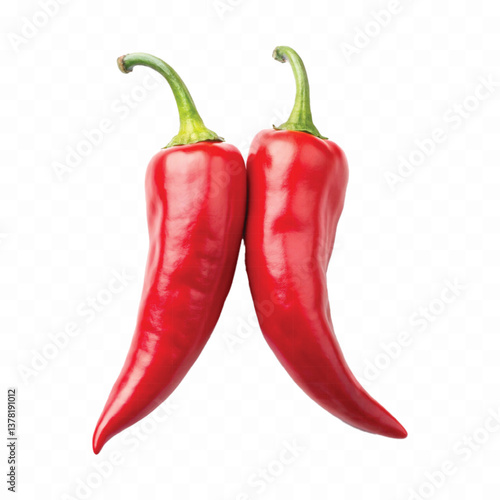 realistic hot red chili pepper isolated on white background