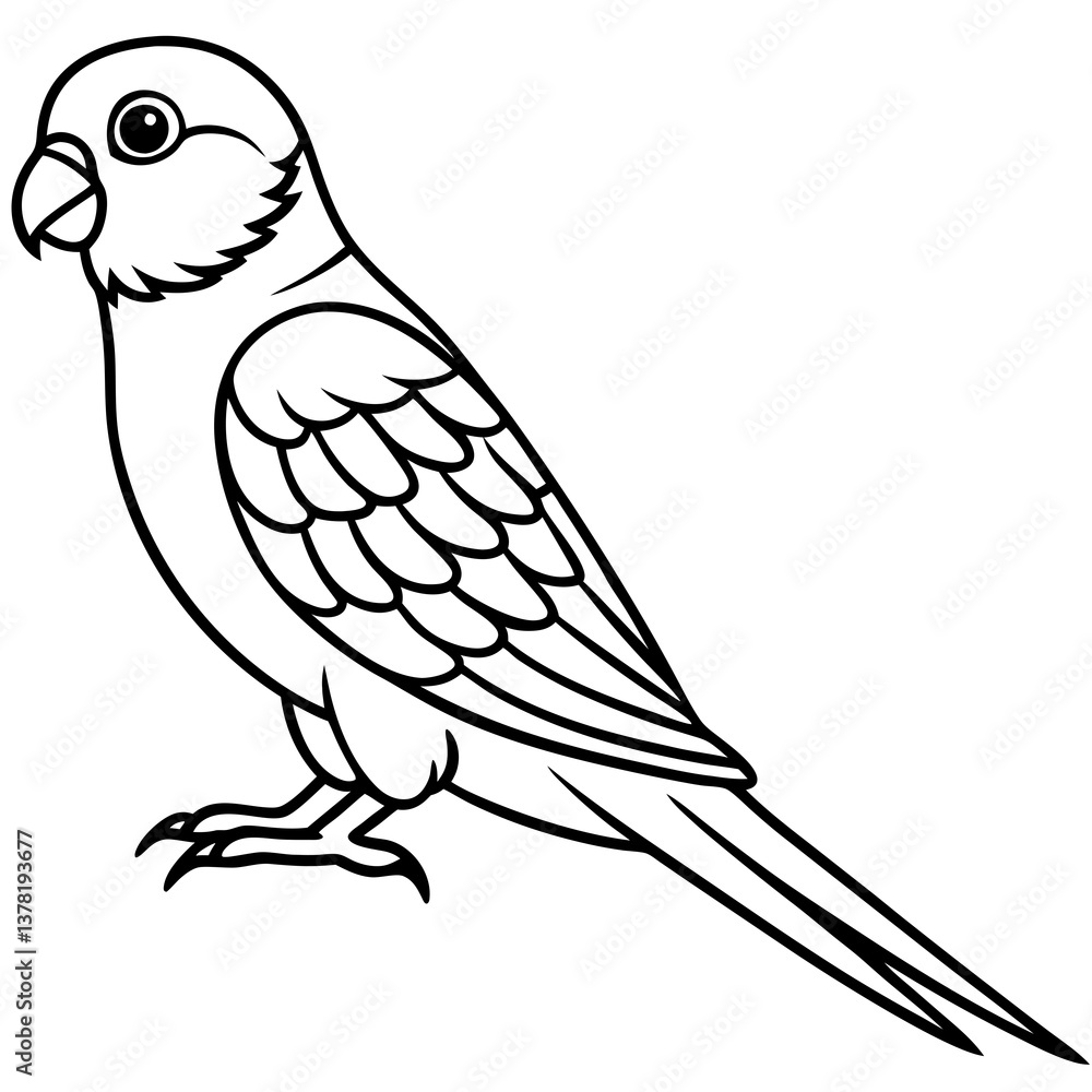 Clean Macaw Outline Vector Illustration Clean Macaw Outline Vector Illustration