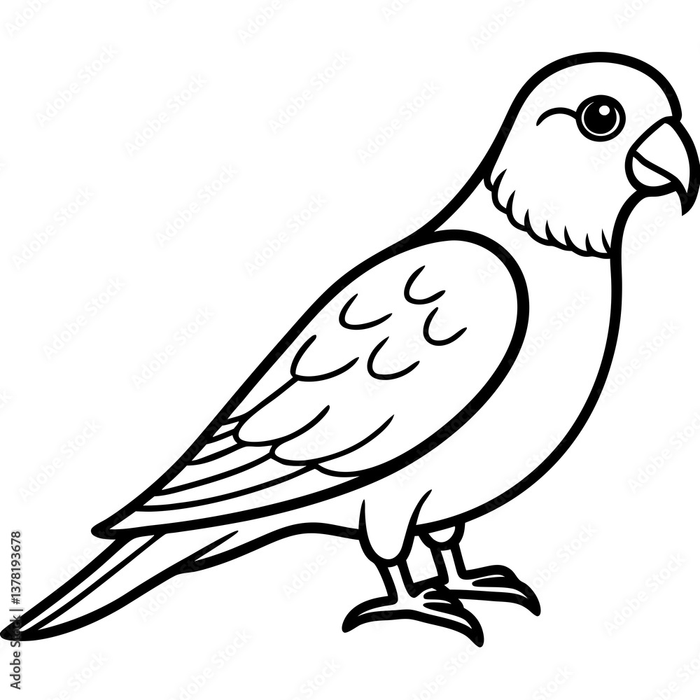Clean Macaw Outline Vector Illustration Clean Macaw Outline Vector Illustration