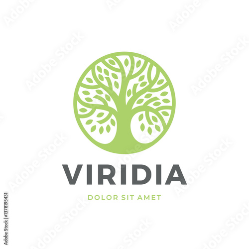 Artistic Tree Illustration. Nature Tree Vector Logo Design.