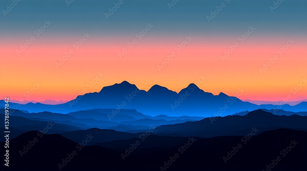Sunset Mountain Range Silhouette. (3) Sunset Mountain Range Silhouette. (3)