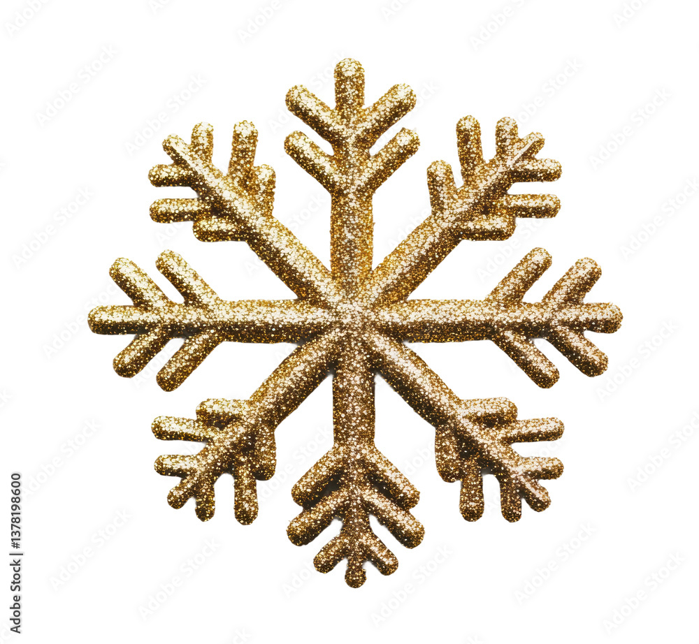 Sparkling golden snowflake ornament isolated on black background, cut out Sparkling golden snowflake ornament isolated on black background, cut out