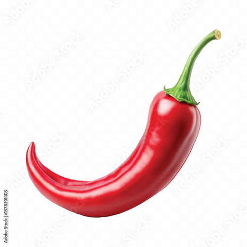 realistic hot red chili pepper isolated on white background
