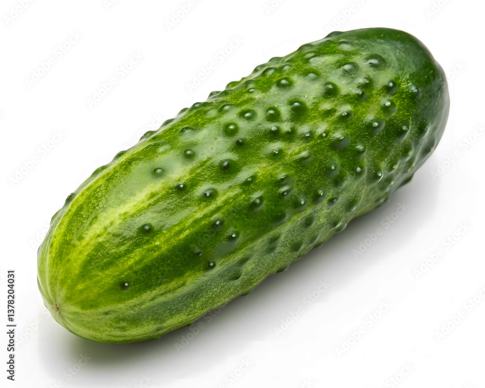 Fresh Green Cucumber Isolated on a White Background Fresh Green Cucumber Isolated on a White Background