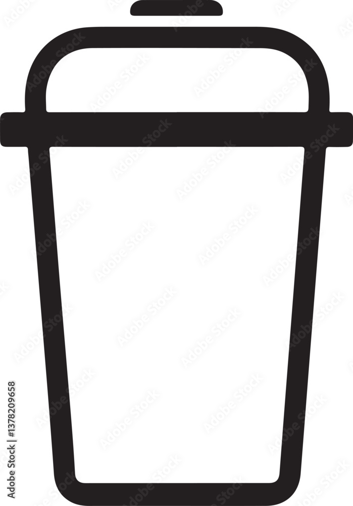 Trash can silhouette vector icon Trash can silhouette vector icon