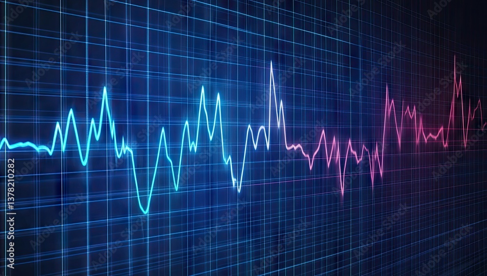 Naklejka premium Colorful wave patterns on a grid