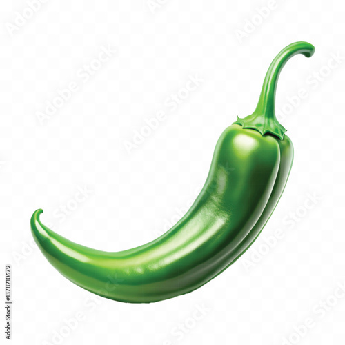 realistic yellow or green chili pepper isolated on white background