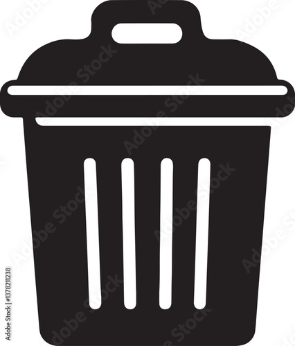 Trash can silhouette vector icon