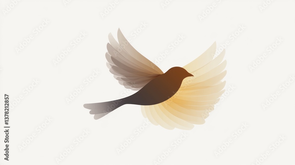 Obraz premium Elegant Bird in Flight with Detailed Wingspan Perfect for Nature and Wildlife Themes