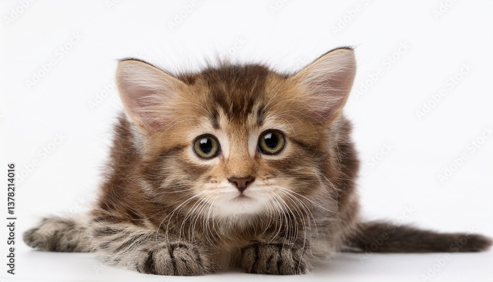 Obraz premium little kitten on white background