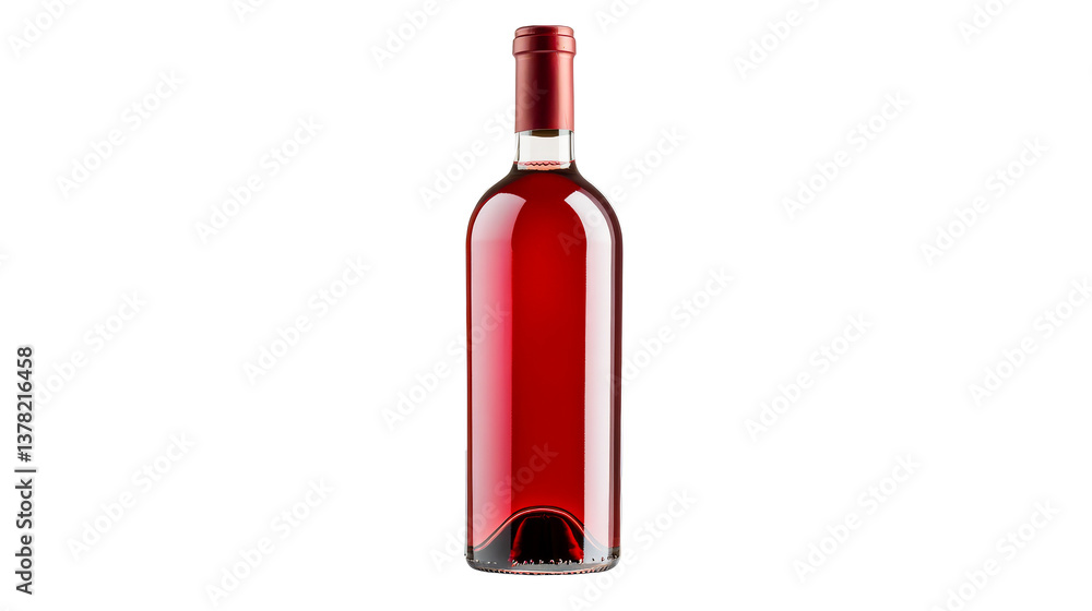 Rose wine, glass bottle drink in light, premium alcohol, cut out transparent Rose wine, glass bottle drink in light, premium alcohol, cut out transparent