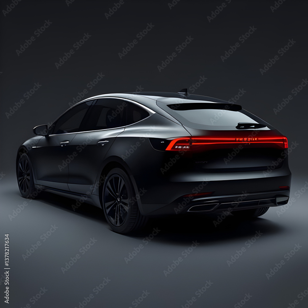Obraz premium Dark Electric Sedan