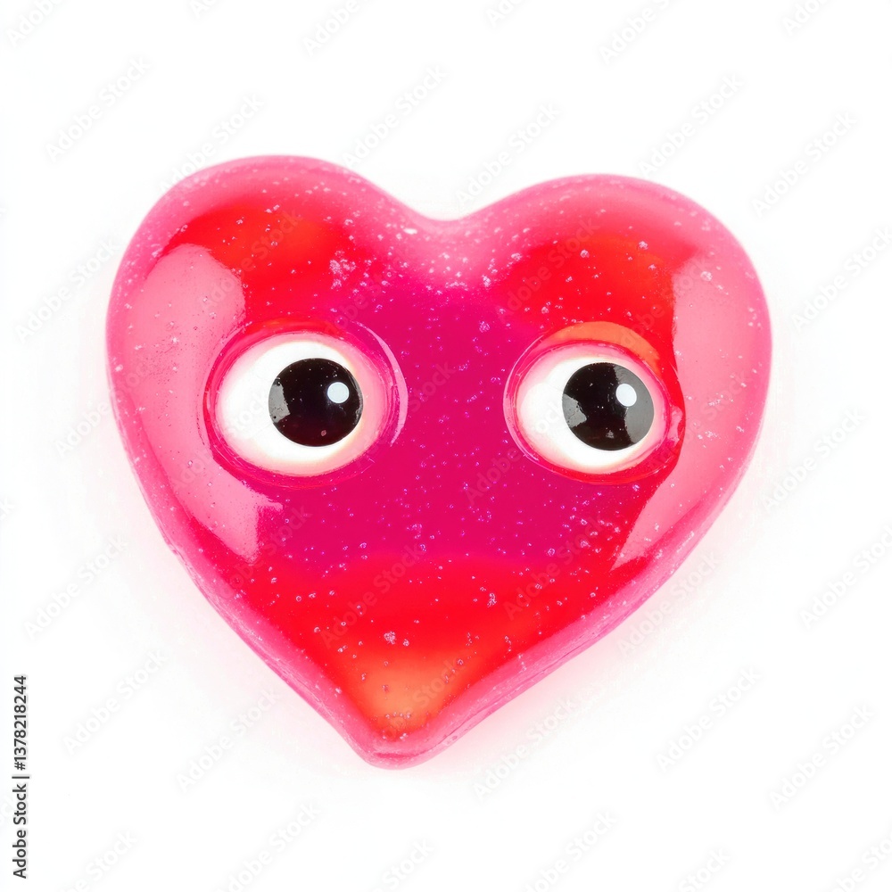 Fototapeta premium Simple heart eyes cute red.