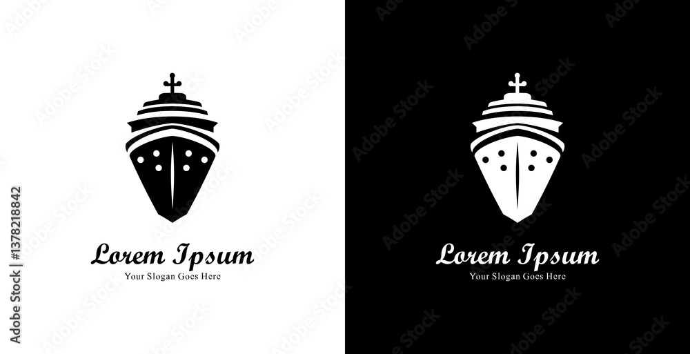 Cruise ship logo design with simple and modern style Cruise ship logo design with simple and modern style