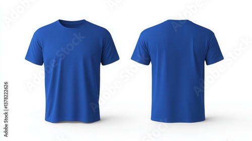 Royal Blue T Shirt Mockup Front and Back Views for Design Presentation