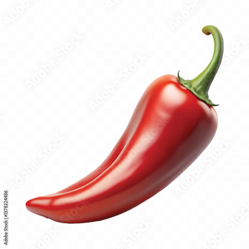 realistic hot red chili pepper isolated on white background