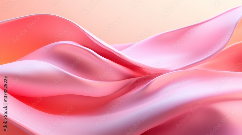 Obraz premium Flowing soft textures abstract digital art minimalistic presentation warm color palette aesthetic visuals conceptual design