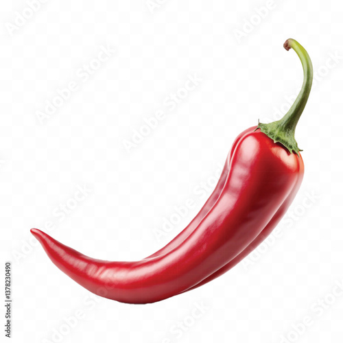realistic hot red chili pepper isolated on white background