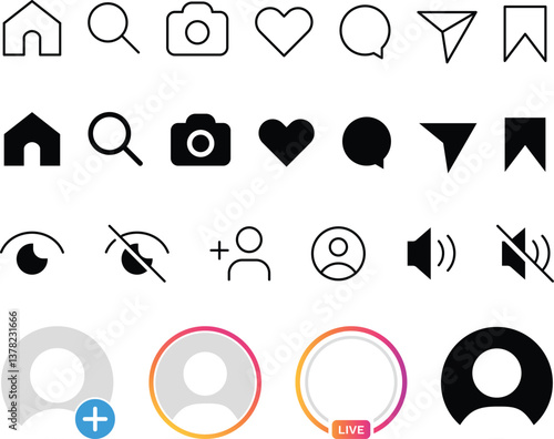 Instagram Profile Icons, Increase Likes and Followers, Boost Social Media Presence and Online Visibility