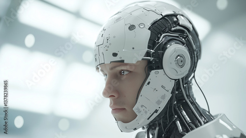 Futuristic bioengineered human with enhanced sensory perception