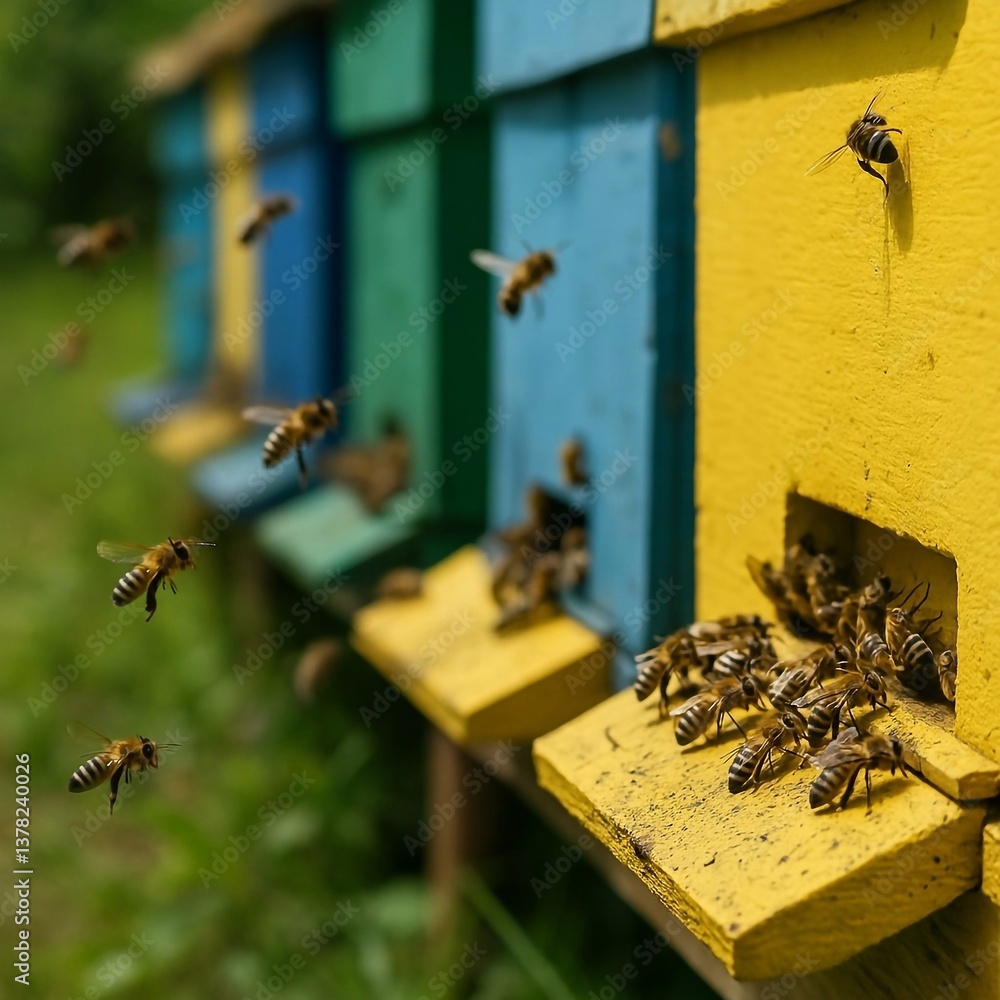 bees on a beehive bees on a beehive