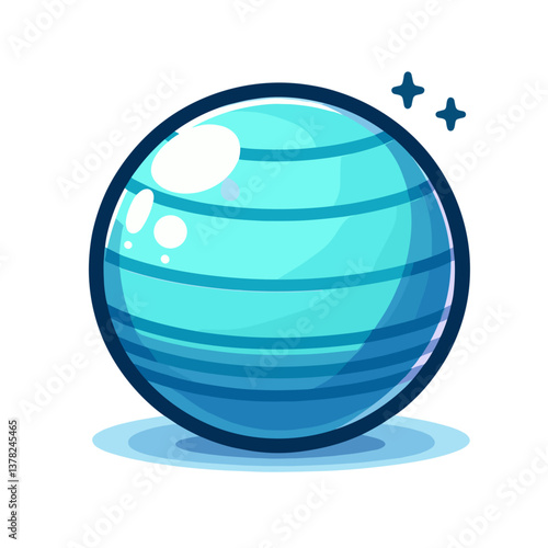 Vector blue planet or Earth with shining surface effect. Ideal for astronomy education, environmental conservation and global communications concepts.