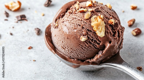 Indulging in chocolate ice cream delight kitchen food photography bright environment close-up view sweet treats