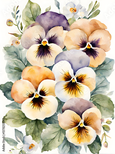 Wallpaper Mural seamless pattern with rainbow and clouds, summer background with flowers Torontodigital.ca