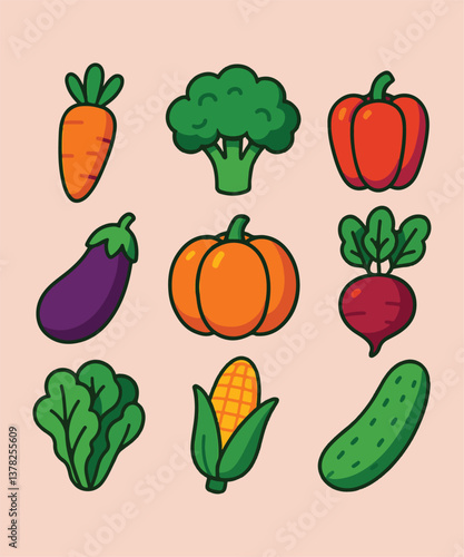 set of vegetables