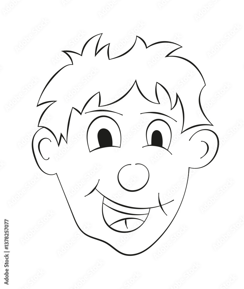 Man face with happy smile illustration Man face with happy smile illustration