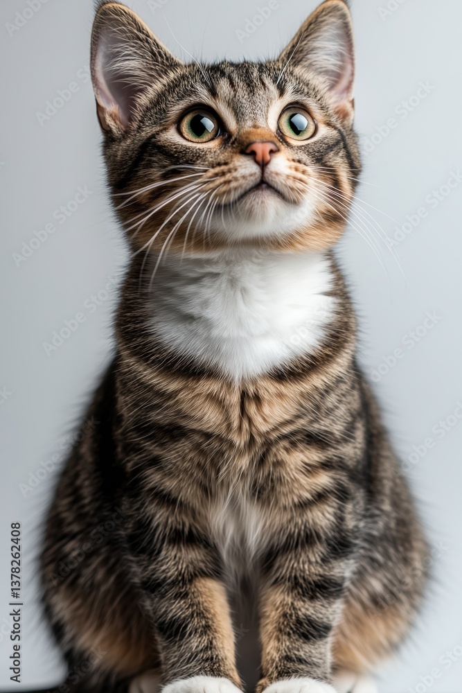 Photo of a cat as a full body model on a white background. Photo of a cat as a full body model on a white background.