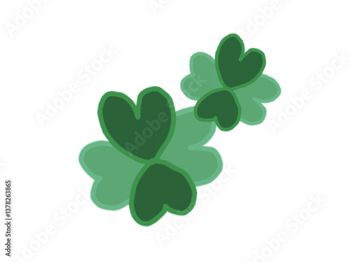 Large and small four-leaf clover ornaments