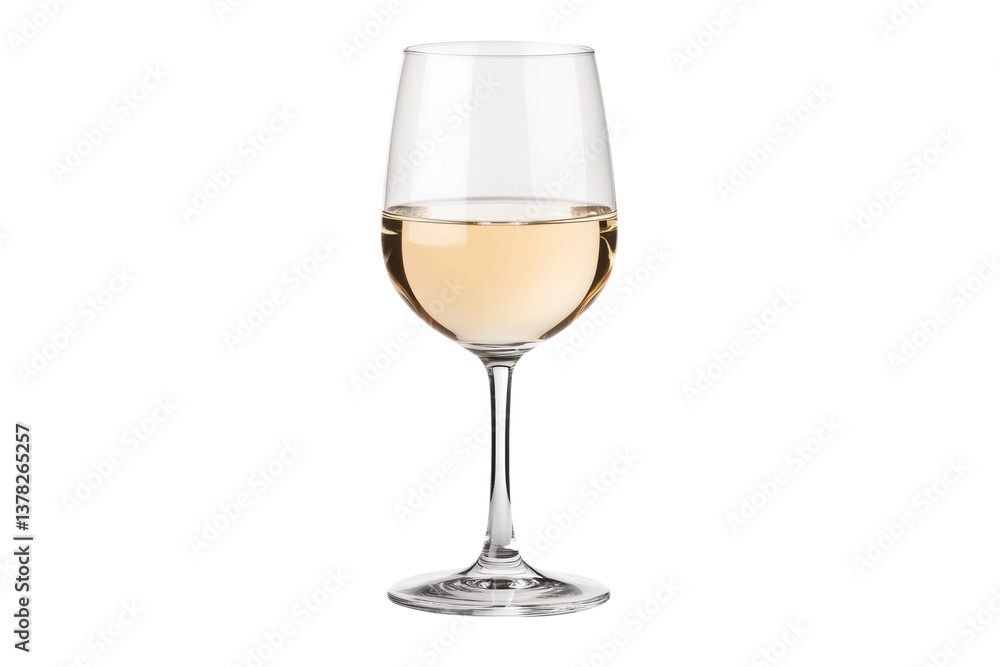 Elegant clear glass of white wine isolated on white background, cut out Elegant clear glass of white wine isolated on white background, cut out
