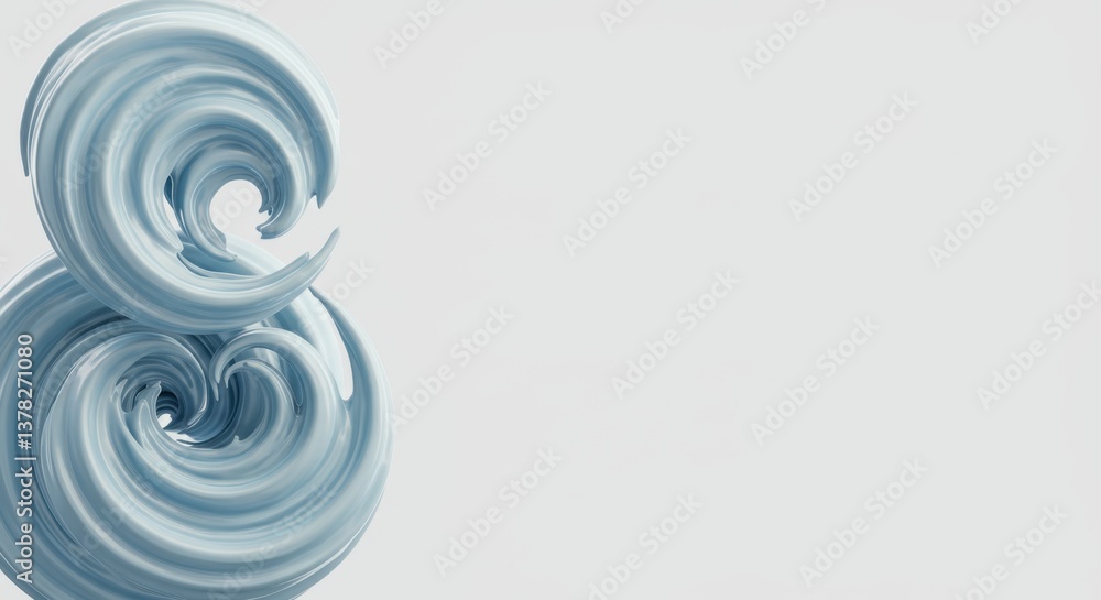 Abstract Swirling Blue Forms on Light Grey Background: A Study in 3D Rendered Fluid Dynamics and Minimalist Design Abstract Swirling Blue Forms on Light Grey Background: A Study in 3D Rendered Fluid Dynamics and Minimalist Design