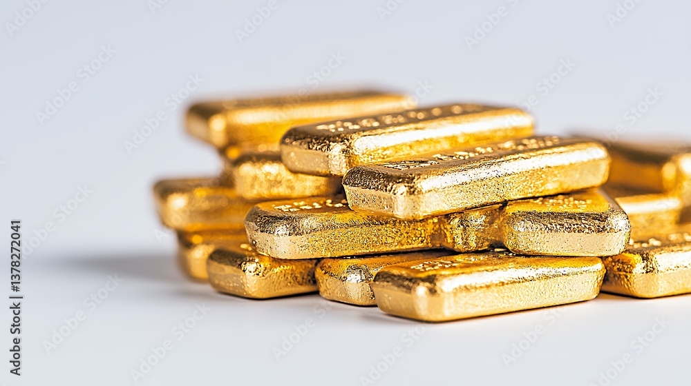 Stack of Gold Bars on White Background Stack of Gold Bars on White Background