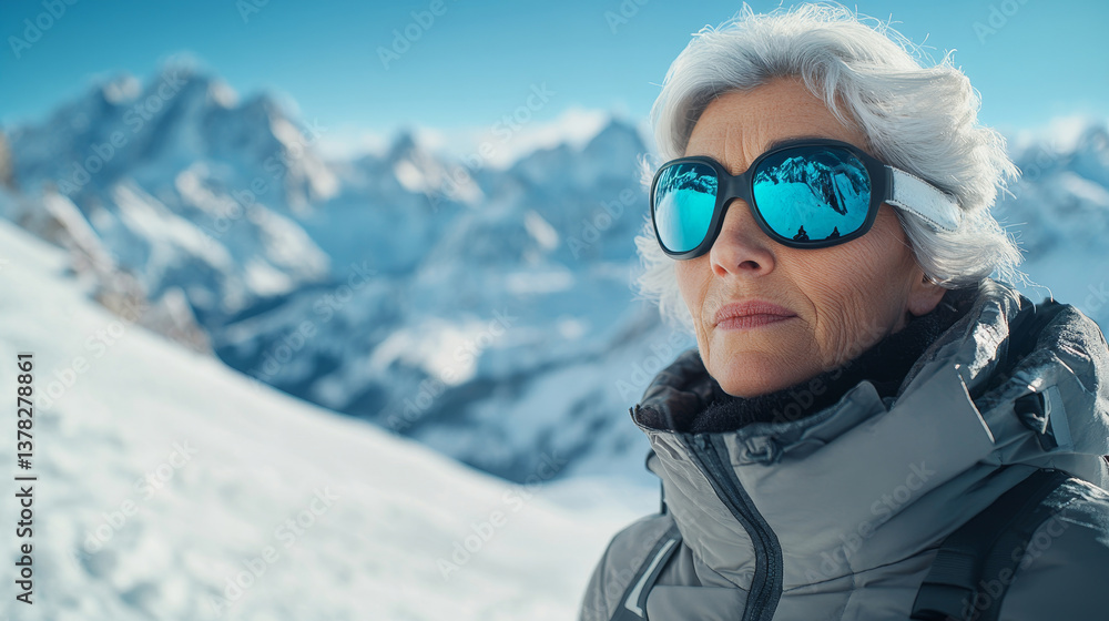 Mountain specialist observing avalanche zone during safety patrol operation