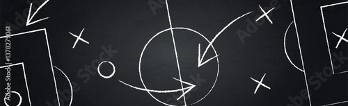 Dark board background with football tactics - Vector illustration