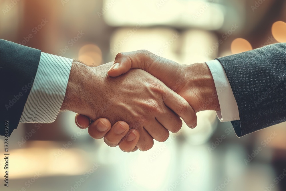 Two men shaking hands in a business setting Two men shaking hands in a business setting