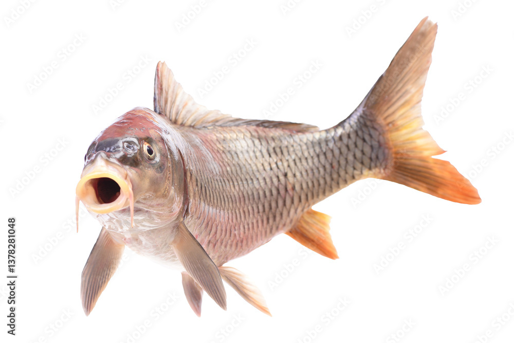 Fish carp isolated on white background