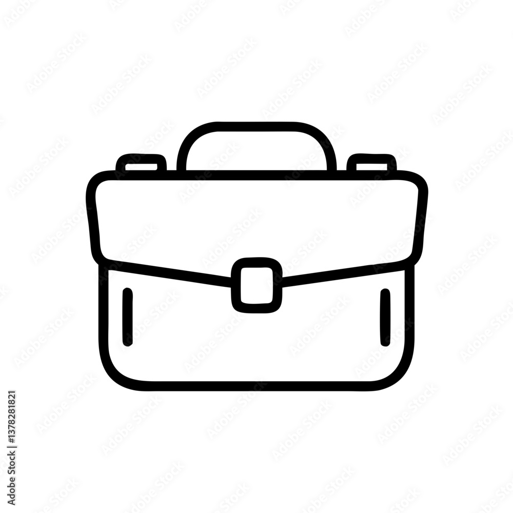 Briefcase outline icon on a simple white background Briefcase outline icon on a simple white background